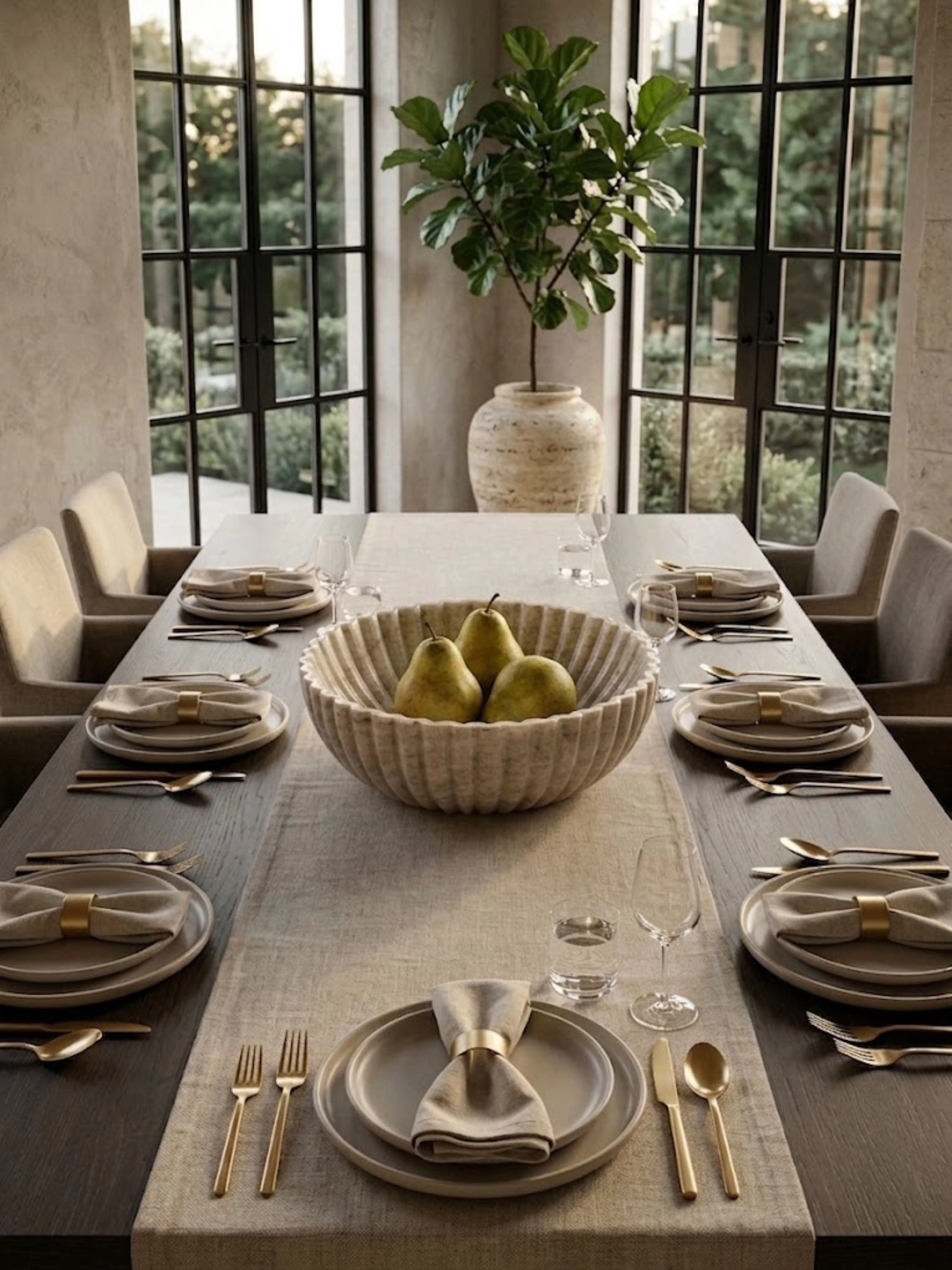 GAURI KOHLI Cairo Beige Marble Bowl