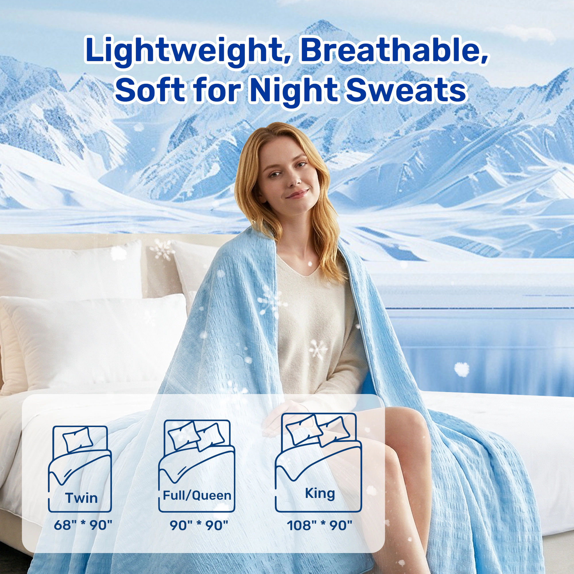 Unikome Seersucker Cooling Reversible Lightweight Blanket, Silk Smooth Summer Bedding Quilt