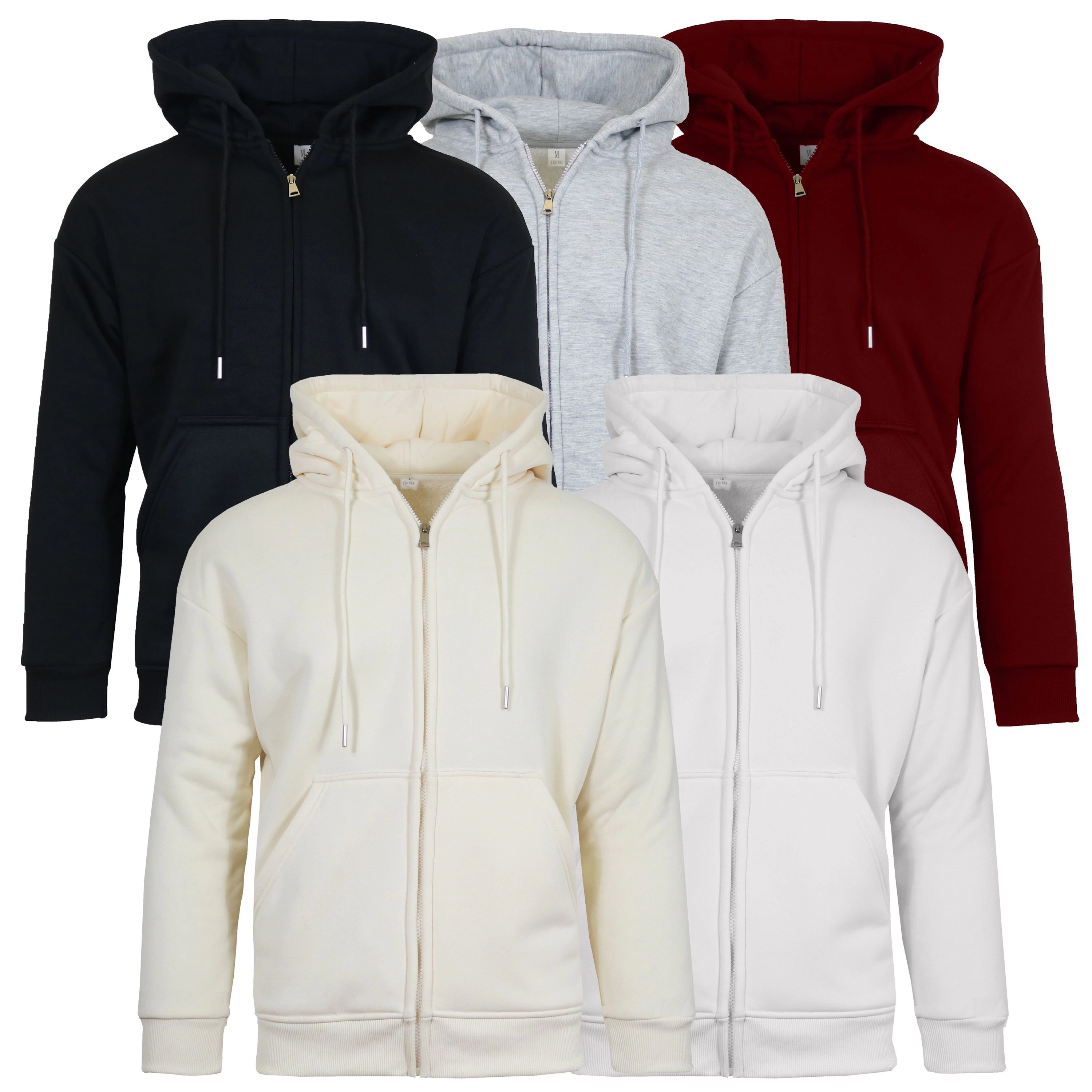 Galaxy Men's Sherpa Lined Full Zip-Up Hoodie Sweatshirt (S-3XL)
