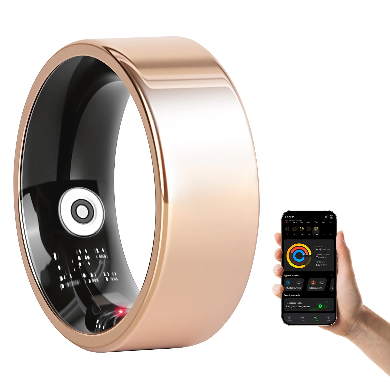 IMounTEK Unisex Titanium Steel Smart Ring Health Tracker