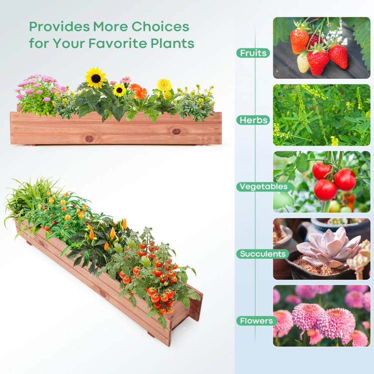 Hivvago Wooden Decorative Planter Box for Garden Yard and Window