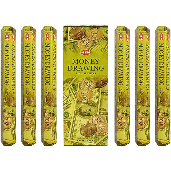 Hem Money Drawing Incense Sticks - 120 Stick Bulk Box, 6 Tubes of 20 ...