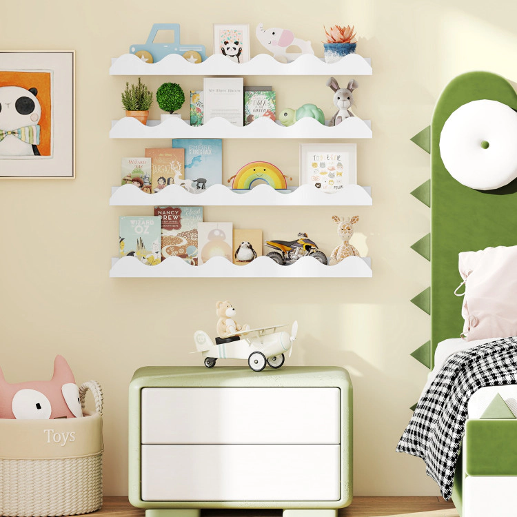 Hivvago Four-Piece Wall-Mounted Picture Book Shelves for Kids