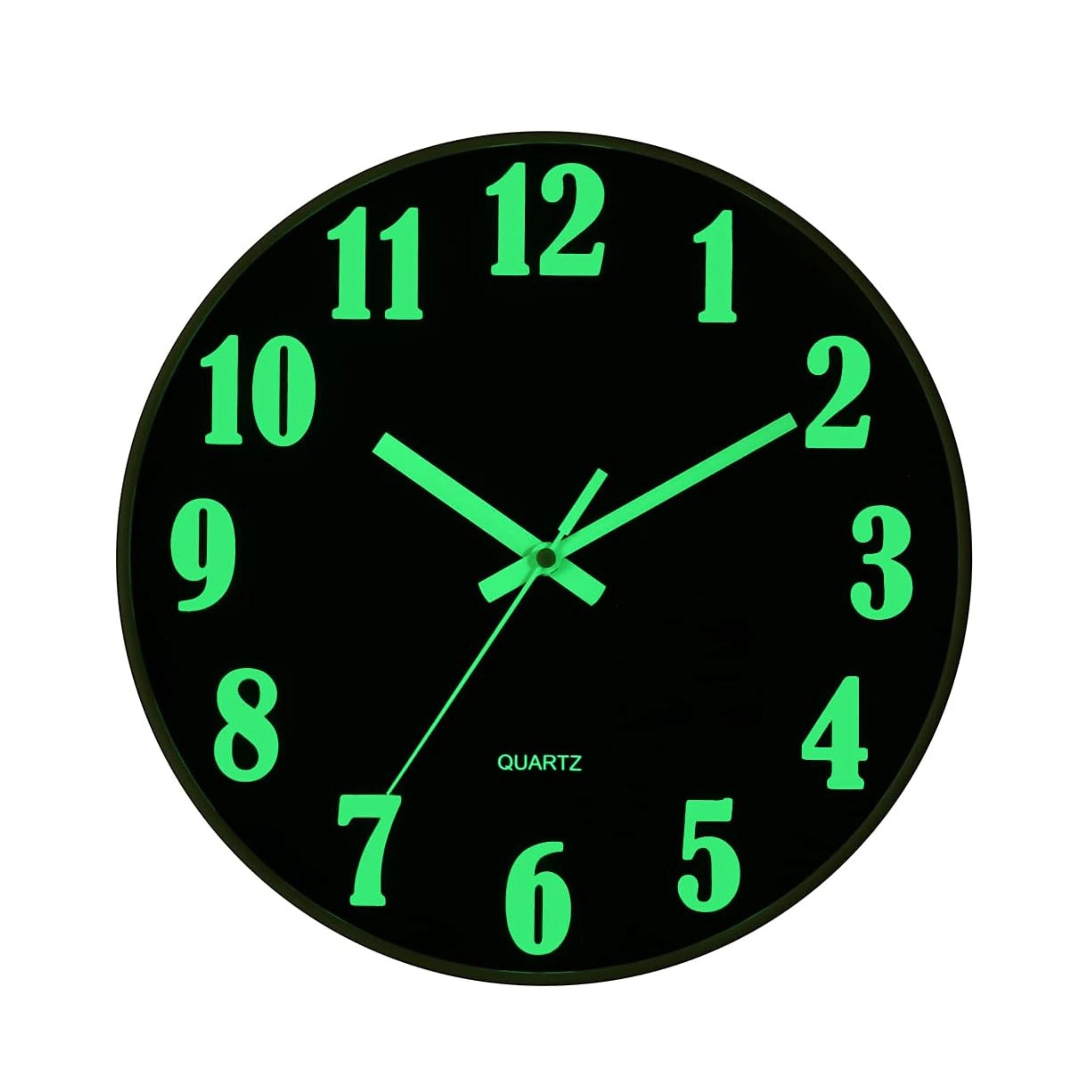 Stock Preferred 12 Inch Glow in the Dark Silent Wall Clock Battery Operated Modern Clock