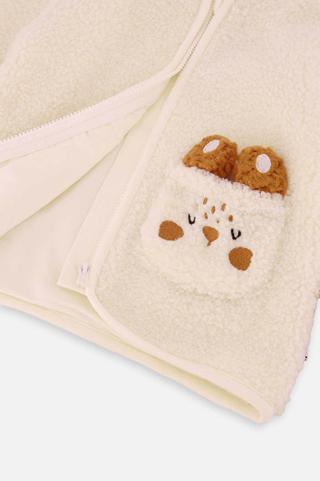 Deux par Boys Sherpa Bunny Detail Zip Jacket