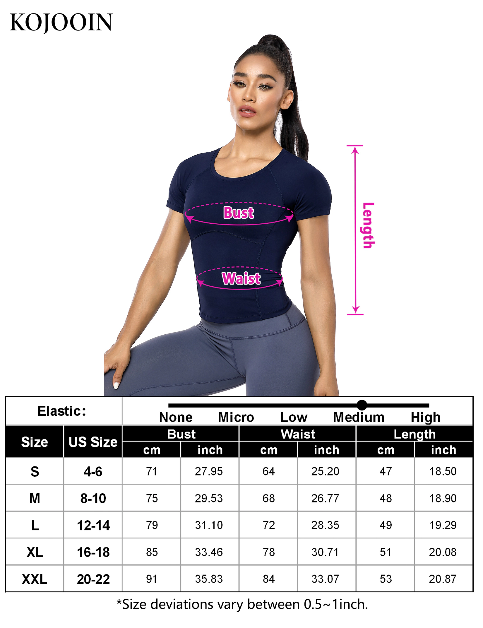 KOJOOIN Women's Short Sleeve Workout Tops Crewneck Athletic Yoga Gym Shirts