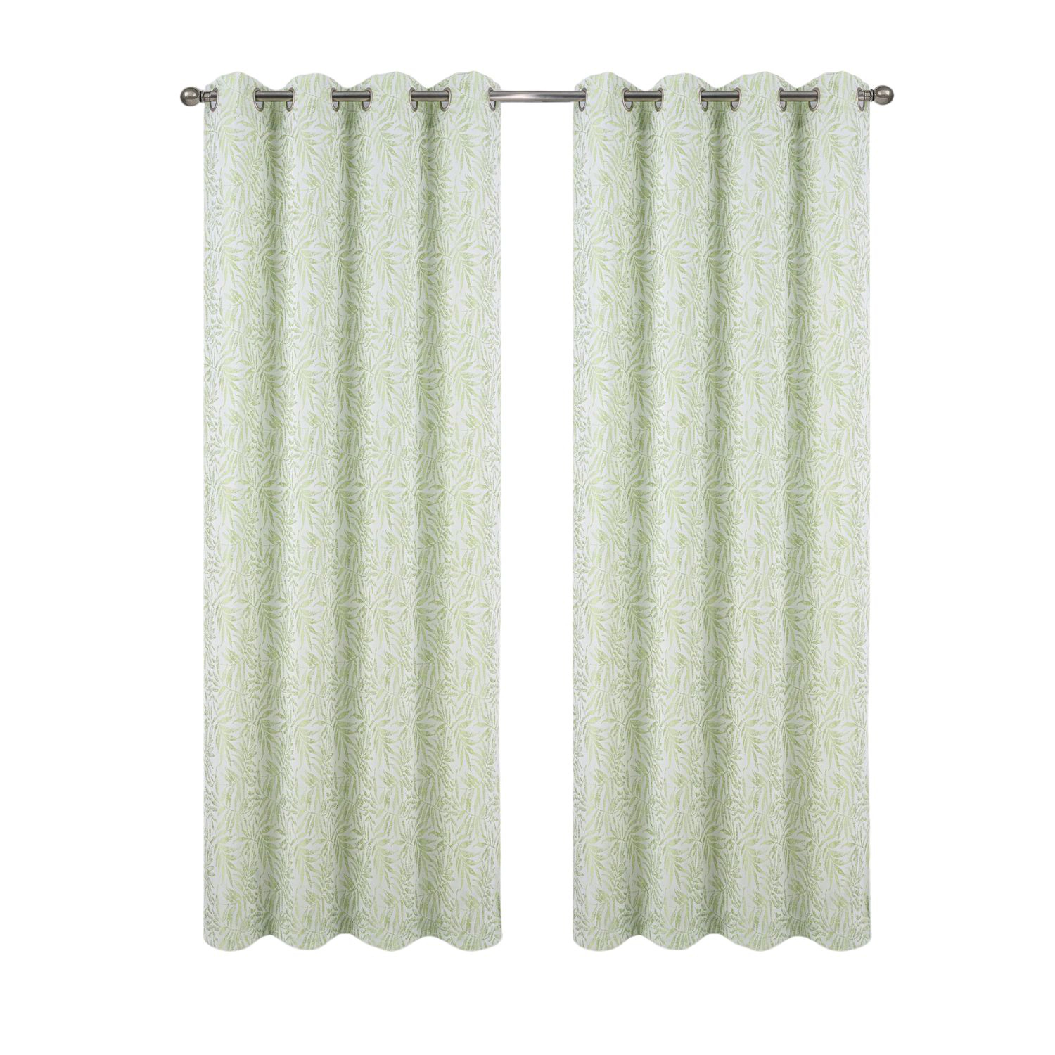 RT Designers Collection 100% Polyester 140 GSM Liana Jacquard Grommet Curtain Panel 54" x 84" Sage