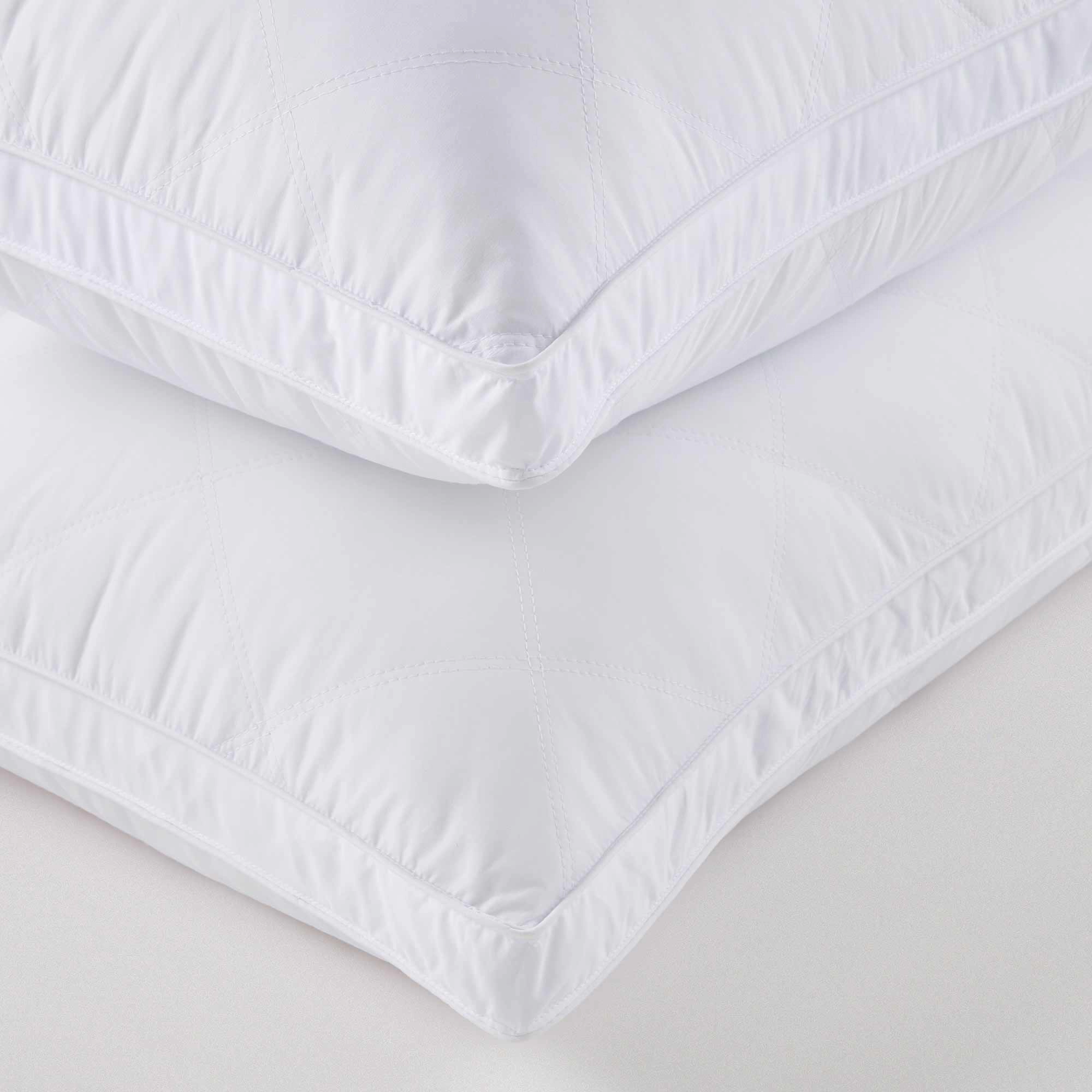 PEACENEST Diamond Quilted High Loft Goose Feather Pillow Set