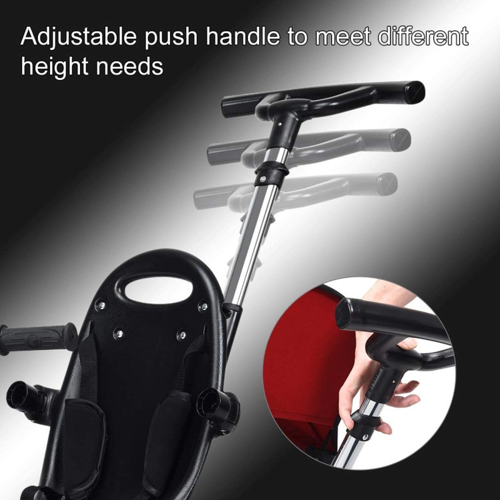 SUGIFT 4-in-1 Convertible Kids Tricycle Stroller with Adjustable Push Handle 50-lb Capacity Ages 10 Months-5 Years Red