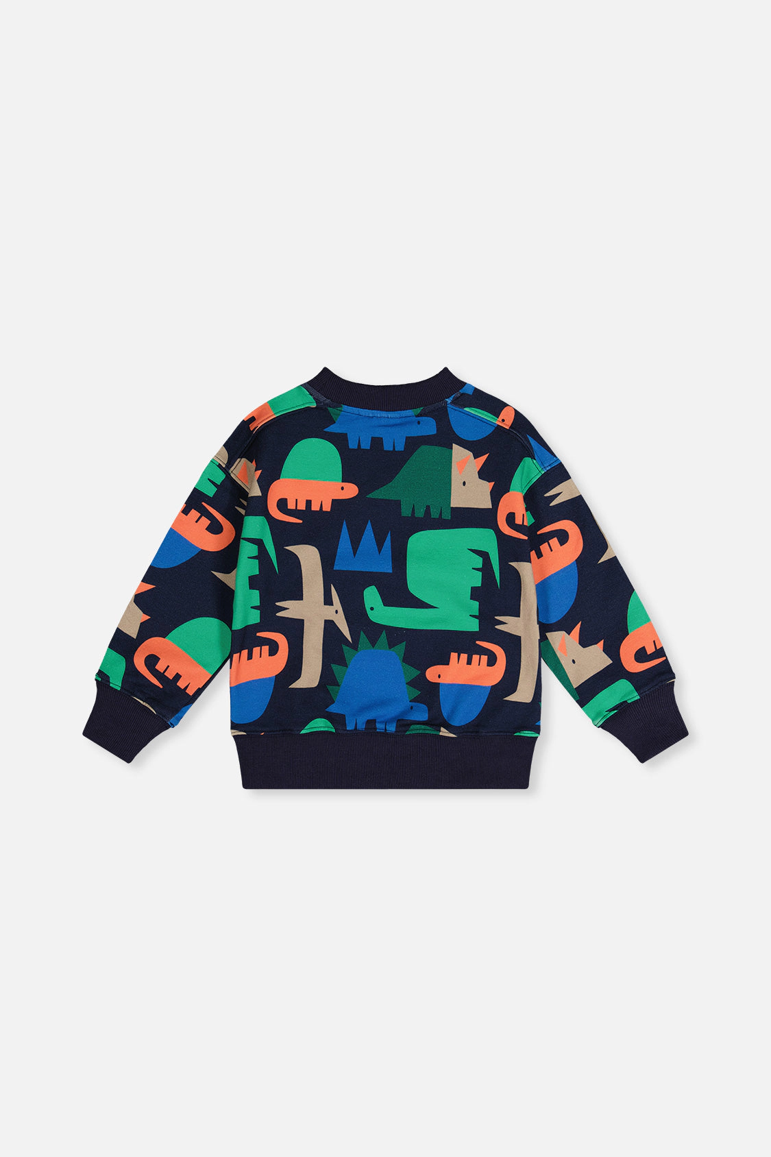 Deux par Boys Fleece Crewneck Dinosaur Print Sweatshirt