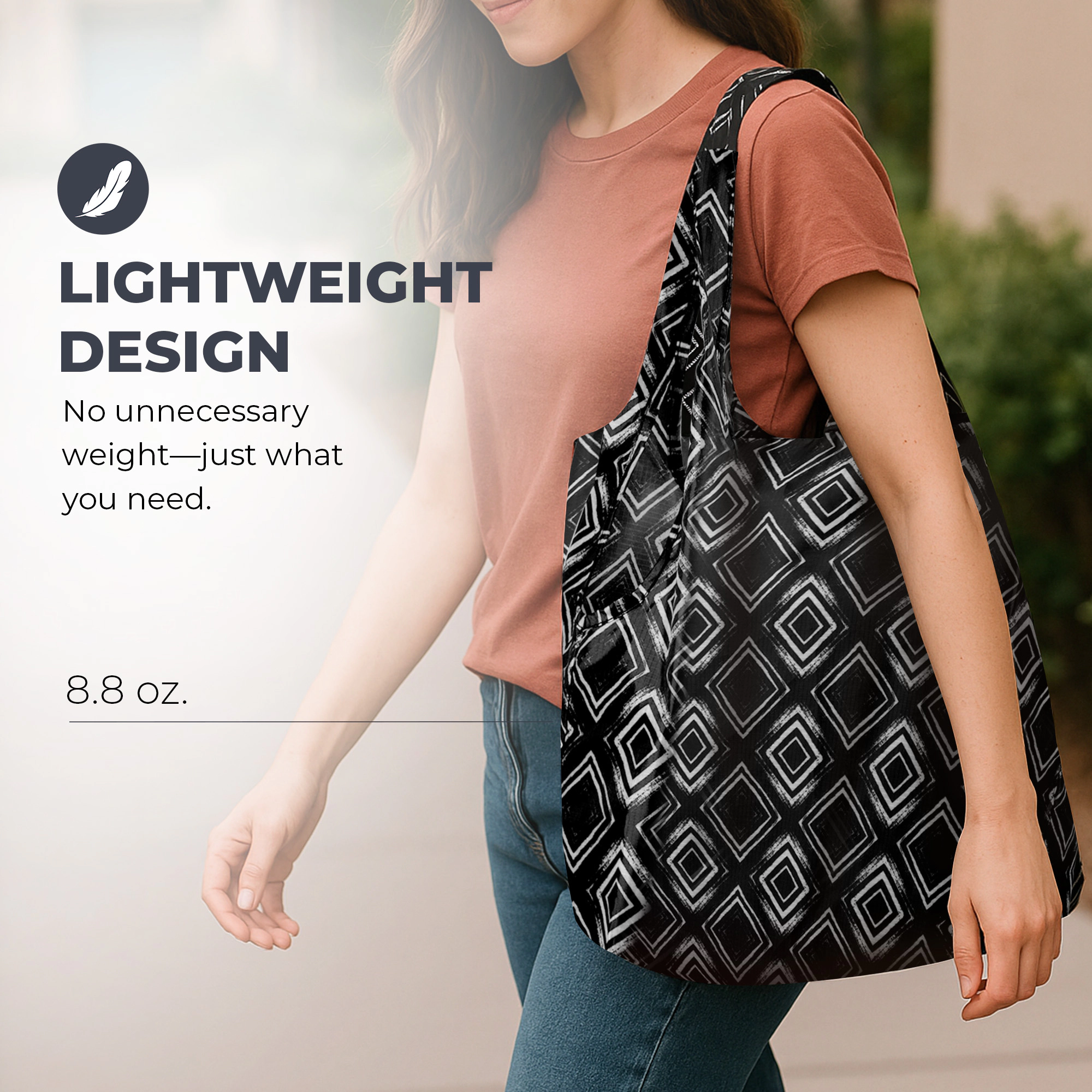 Zulay Kitchen 5 Pack 50 Pound Reusable Grocery Bags - Large Foldable With Handles and Drawstring Bag