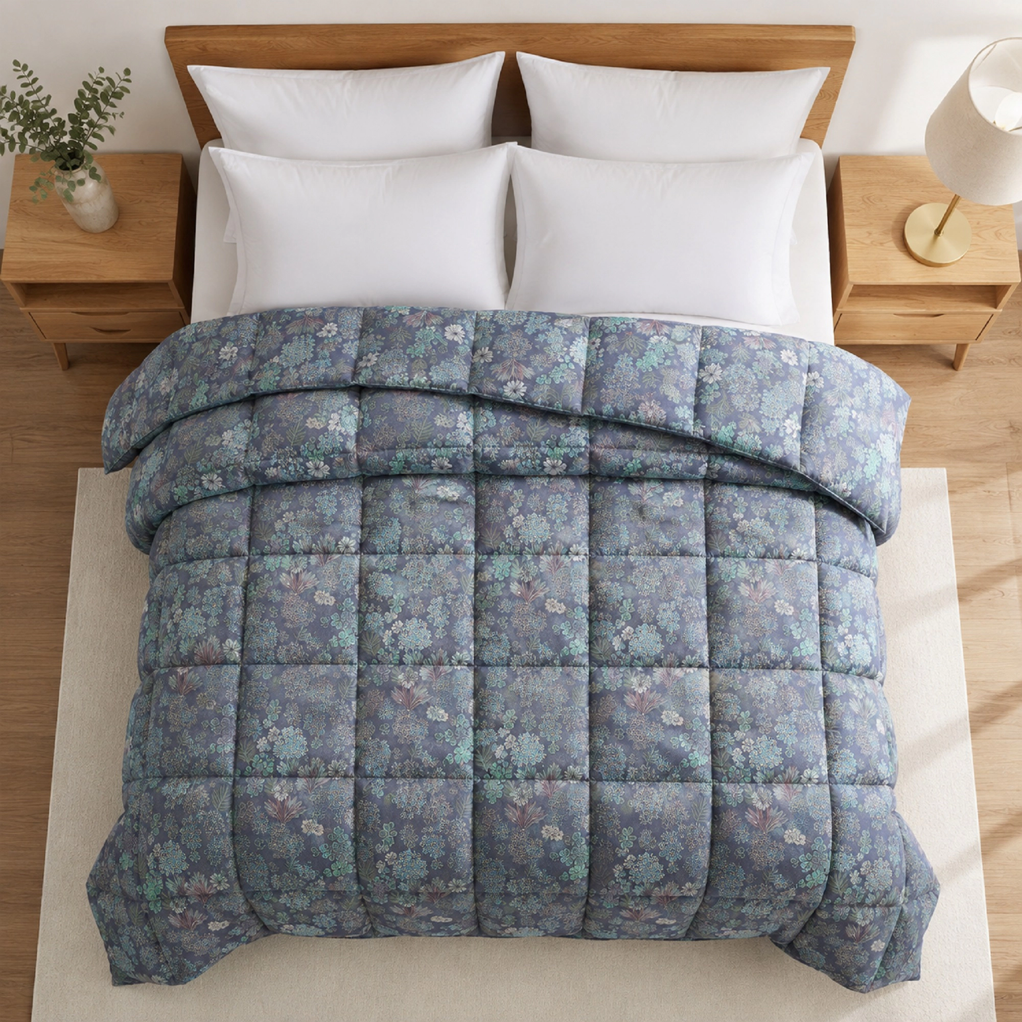 Unikome Ultra Soft Natural White Goose Feather Down Fiber Duvet Insert, Noiseless Comforter for All Seasons