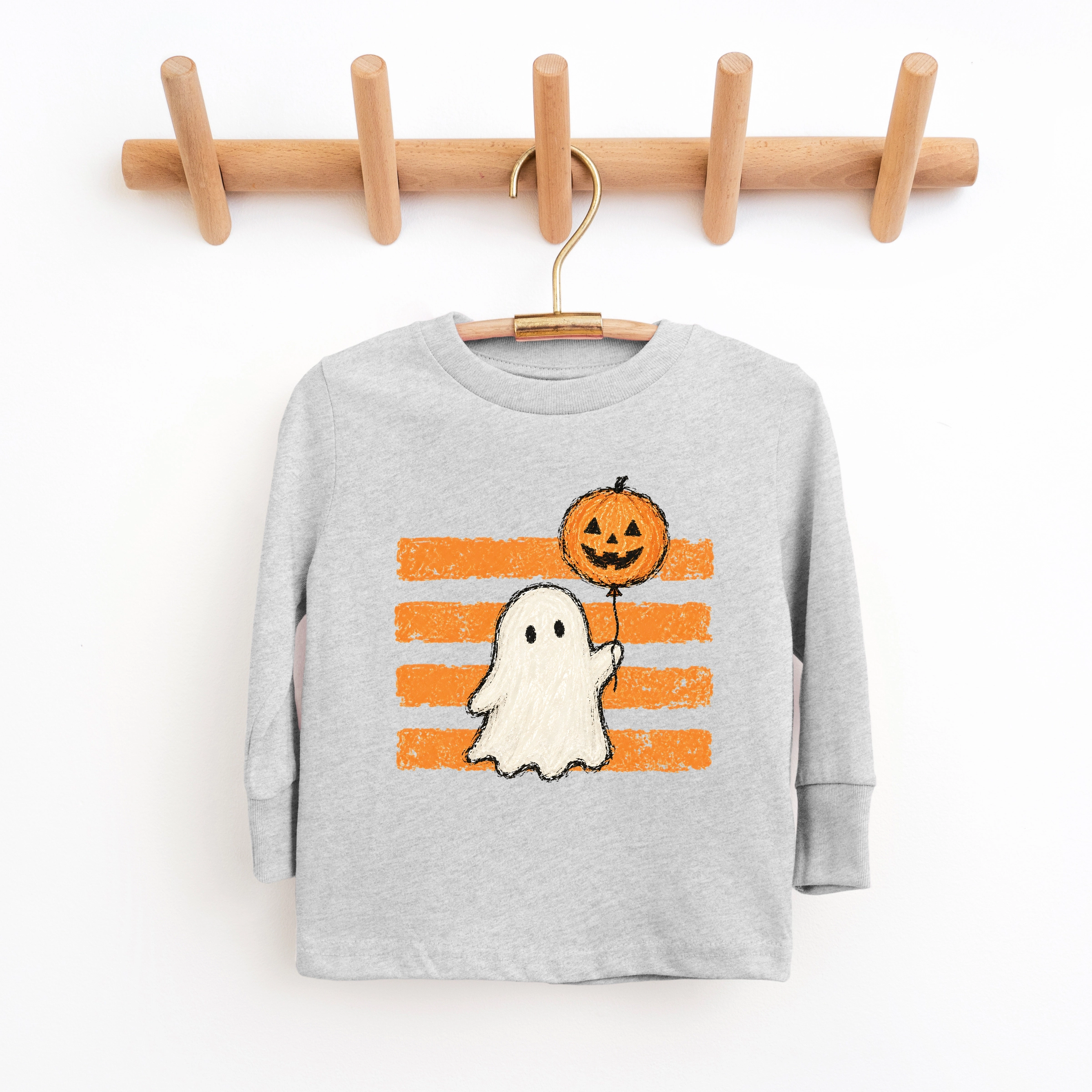 The Juniper Shop - Youth Long Sleeve Graphic T-Shirt Ghost Balloon Stripes