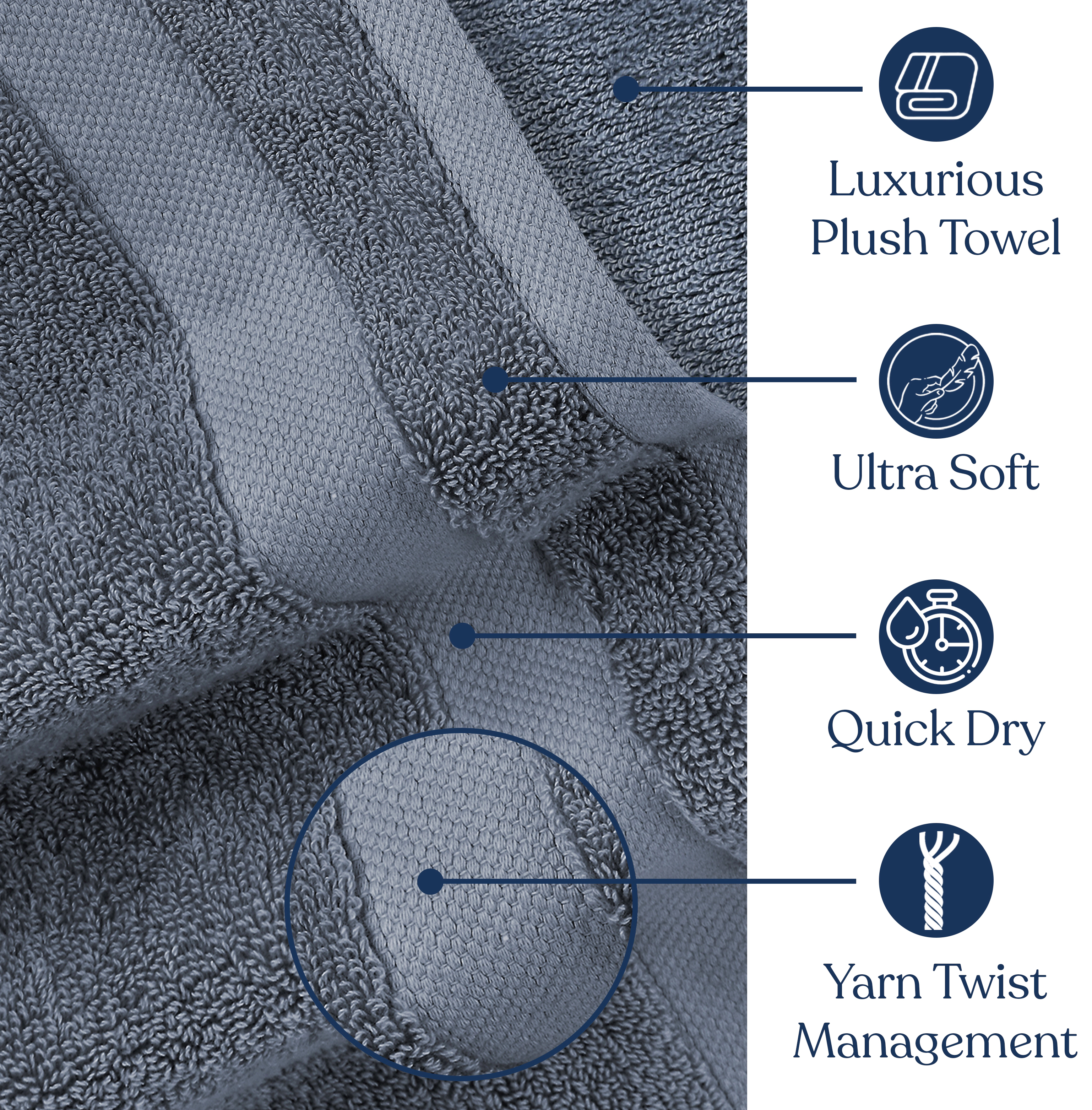 Delara Organic Cotton Luxuriously Plush Towels GOTS and Oeko-TEX Certified Feather Touch Technology Towel Set 33 Piece