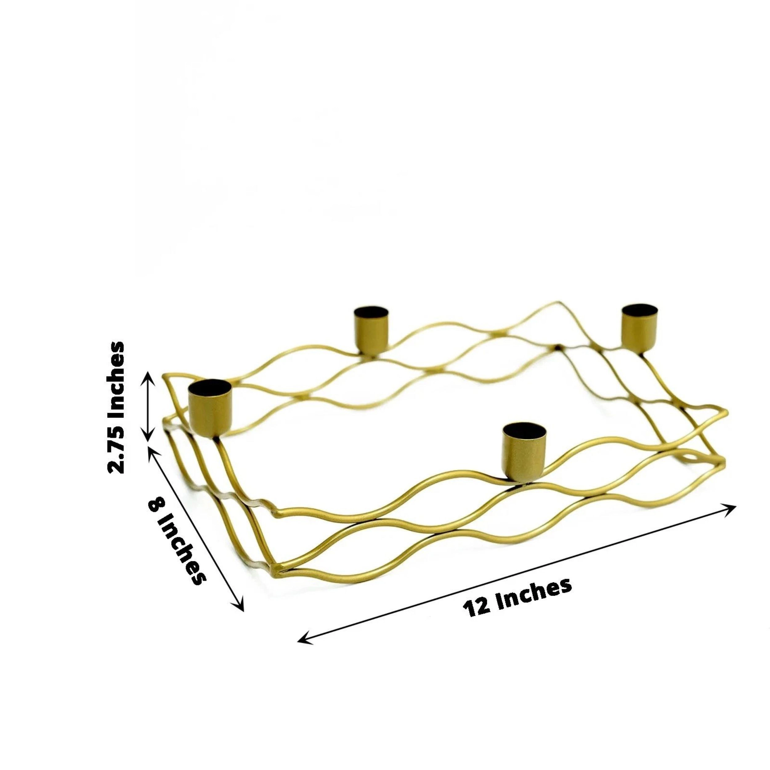Home Collection Gold 4 Arm Metal Candelabra Taper Candle Holder