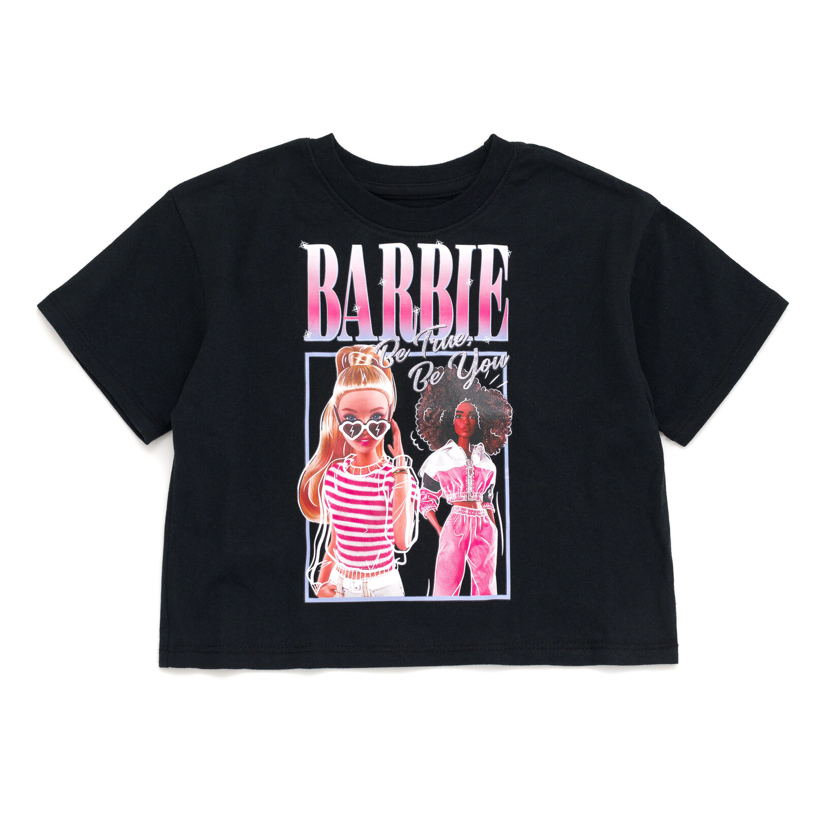 Barbie Girls' Glitter 2-Piece T-Shirt and Bike Shorts Set