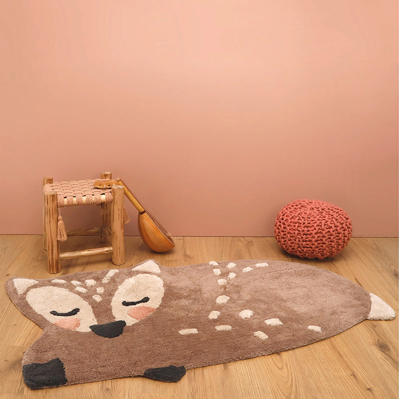 Nattiot Washable Cotton Fawn Kids Rug - Little Deer