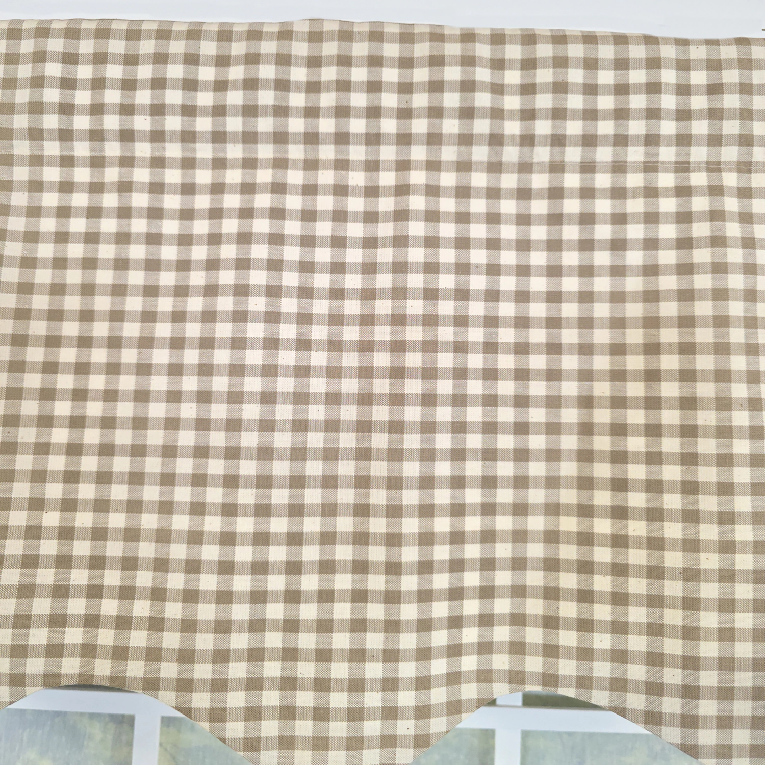 RLF Home 100% Cotton Gingham Regal With Poly/Cotton Ivory lining Rod Pocket Valance 50" x 15" Tan