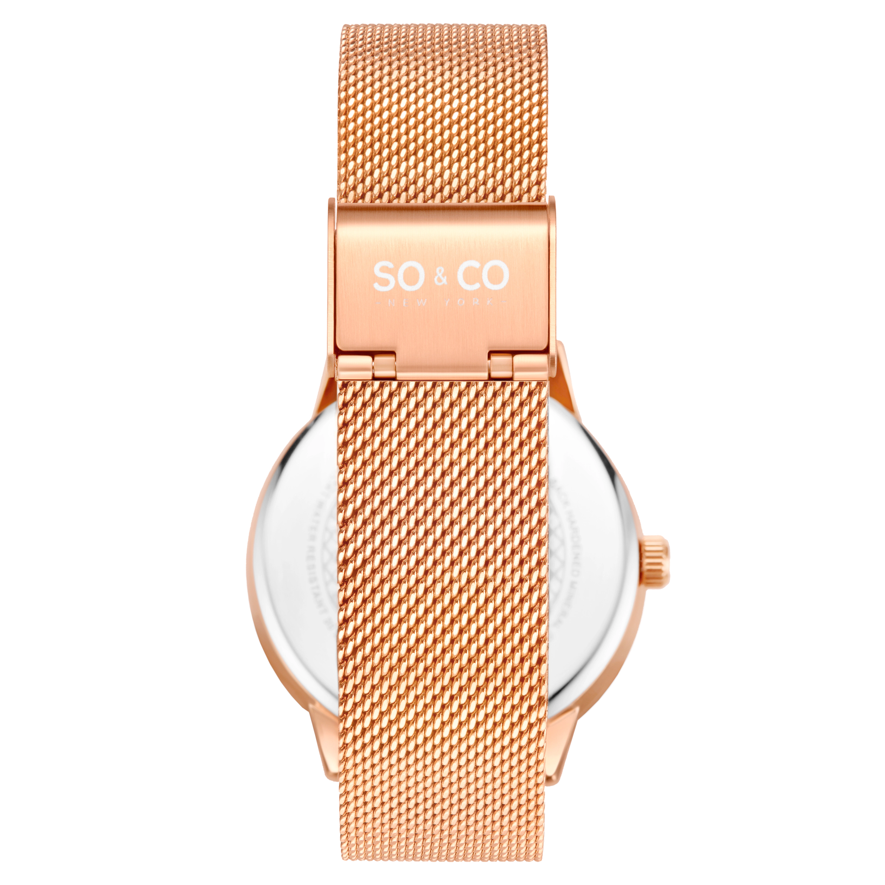 SO&CO Madison 5514 38mm Stainless Steel Watch with Crystal Markers and Bezel, Mesh Bracelet