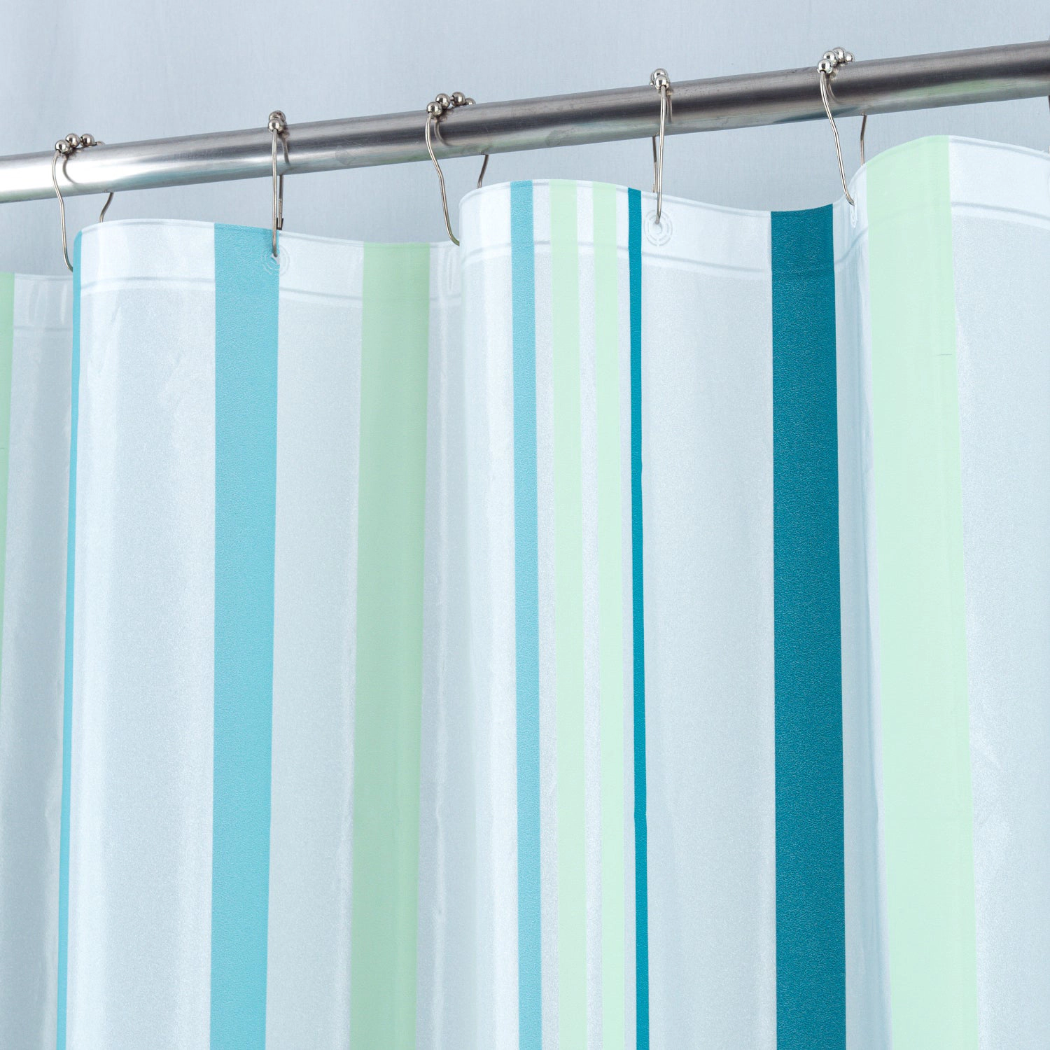 RT Designers Collection 90 GSM Printed Peva Glit Evan Shower Curtain Seafoam 70" x 72" Seafoam