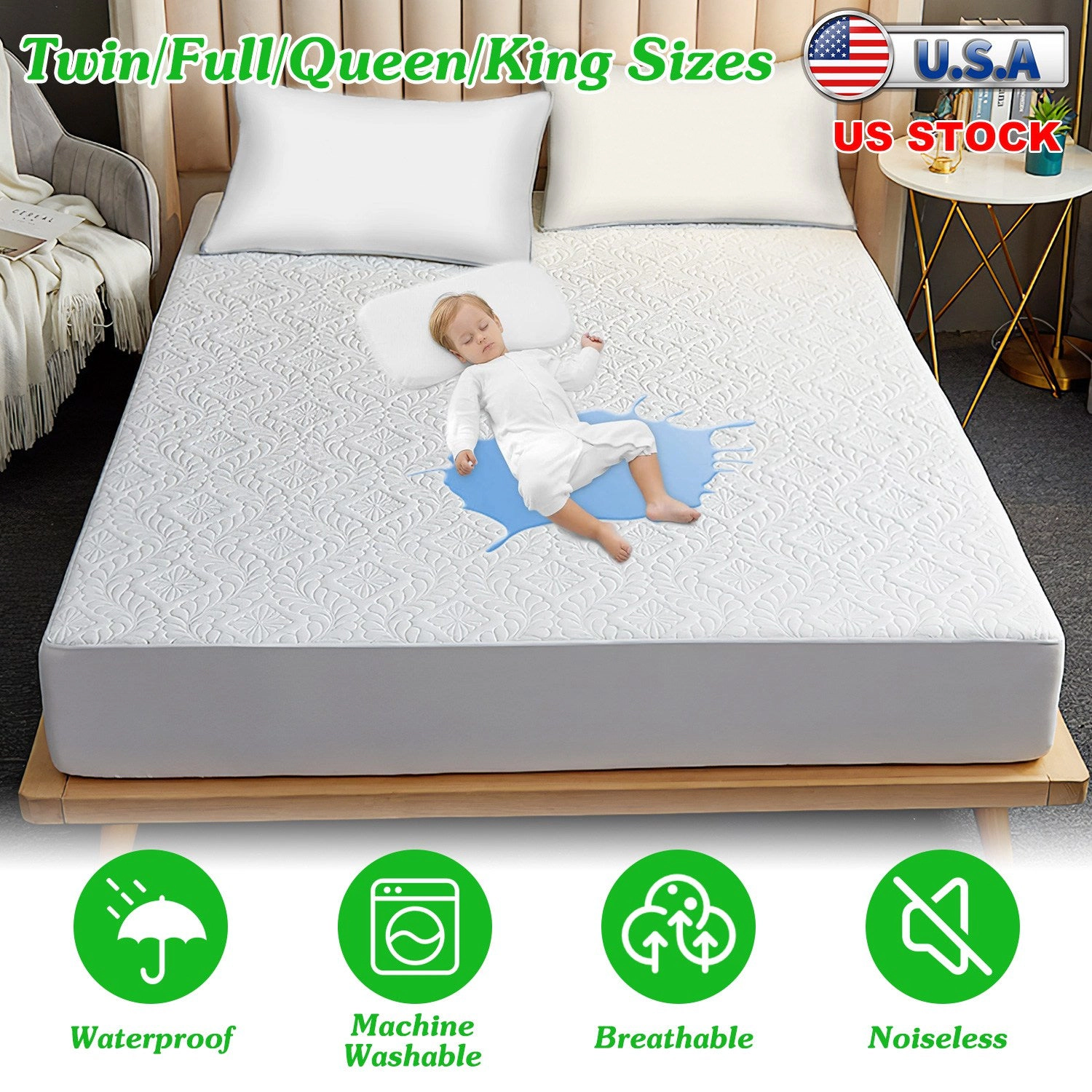 GBruno Waterproof Cotton Mattress Protector