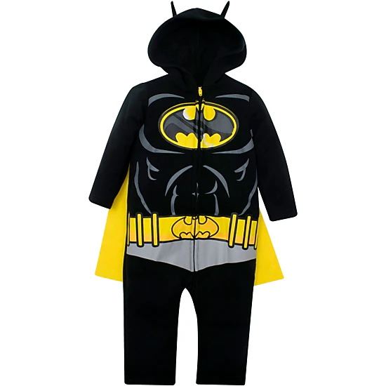 DC Comics Justice League Batman Cosplay Fleece Hooded Coverall with Cape