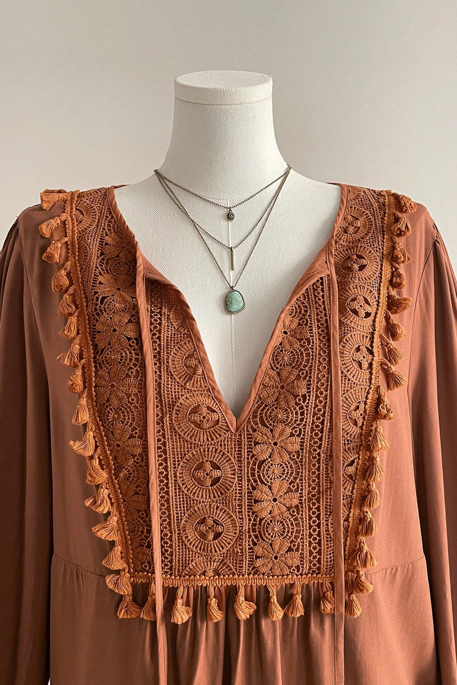 Threaded Pear Farrah Long Sleeve Blouse PLUS Top