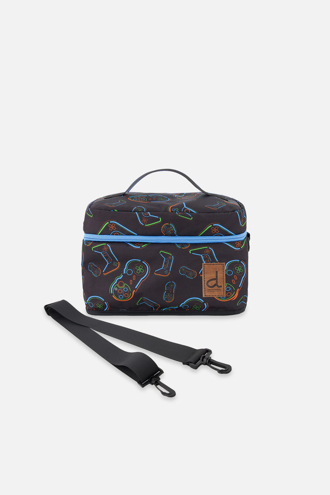 Deux par Deux Boys Insulated Game Controller Print Lunch Box with Removable Shoulder Strap