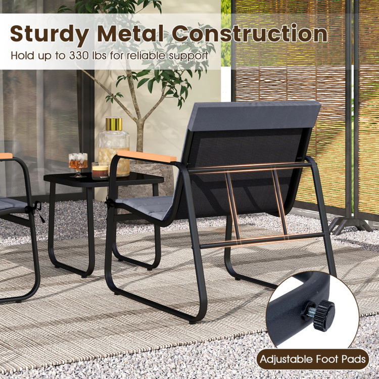 Hivvago 3 Pieces Patio Bistro Set Outdoor Fabric Conversation Set
