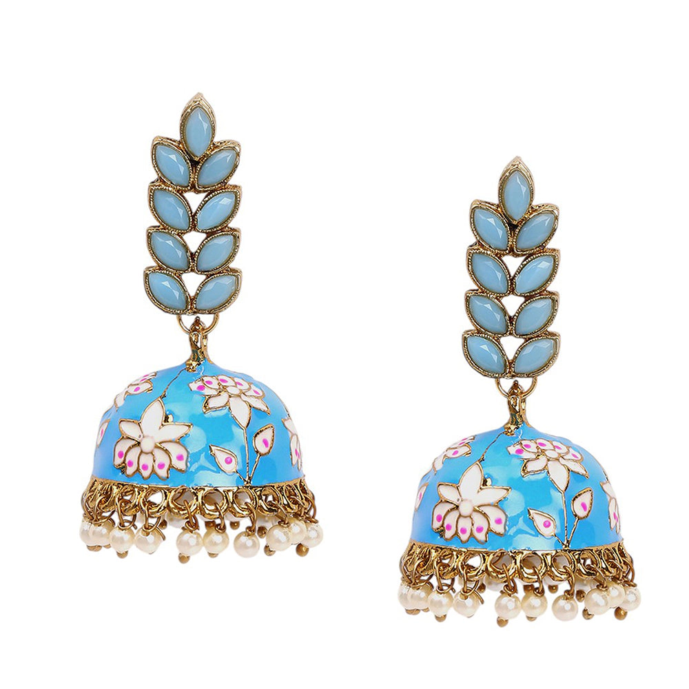 SOHI Women's Floral-Enamel Drop Earrings