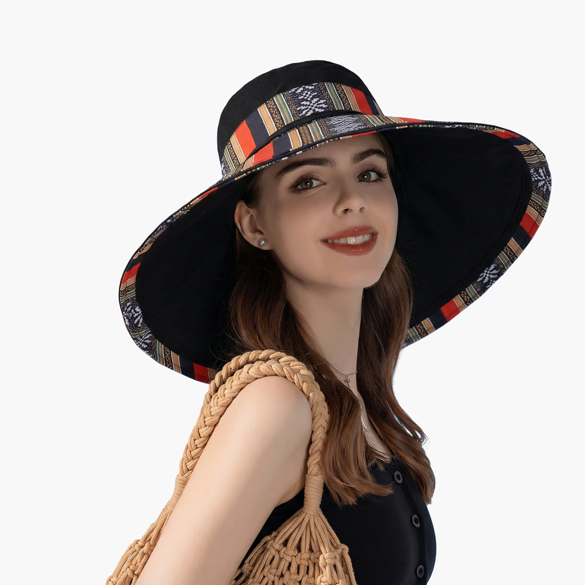 Anna-Kaci Women's Reversible Wide Brim Sun Hat with Chin Tie Large Floppy UV Protection Packable Summer Beach
