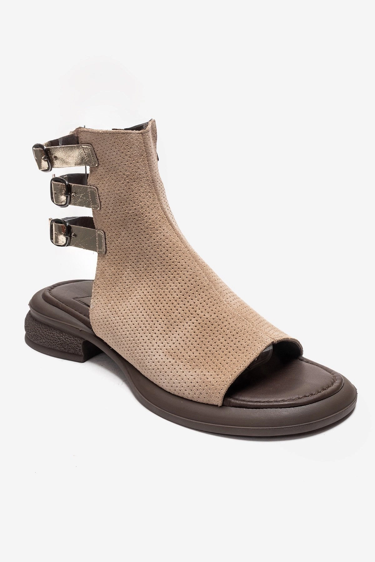 Forever & Always Womens Carina Leather Side Zip Sandal