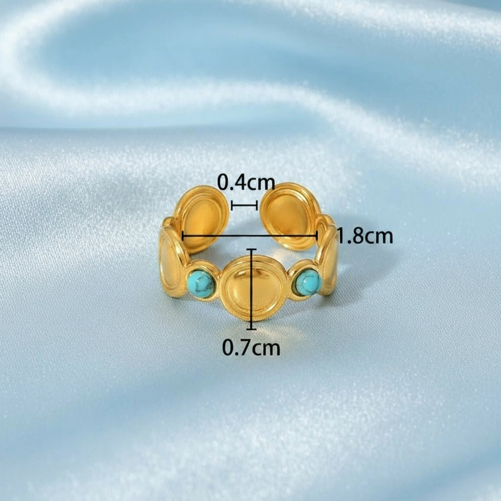 DressAtR Women's 18K Gold Plated Simulated Stone Ring