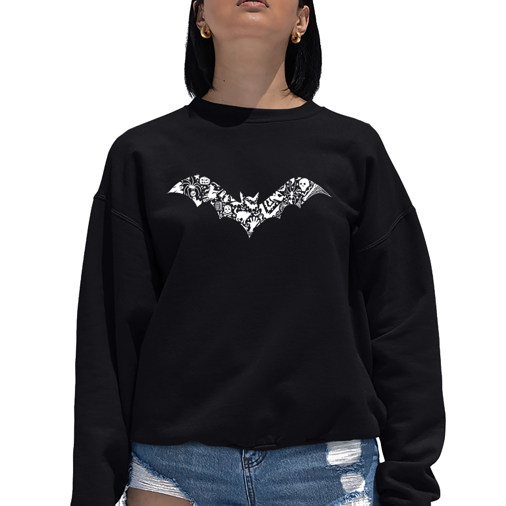 LA Pop Art Bat Pics - Women's Word Crewneck Sweatshirt
