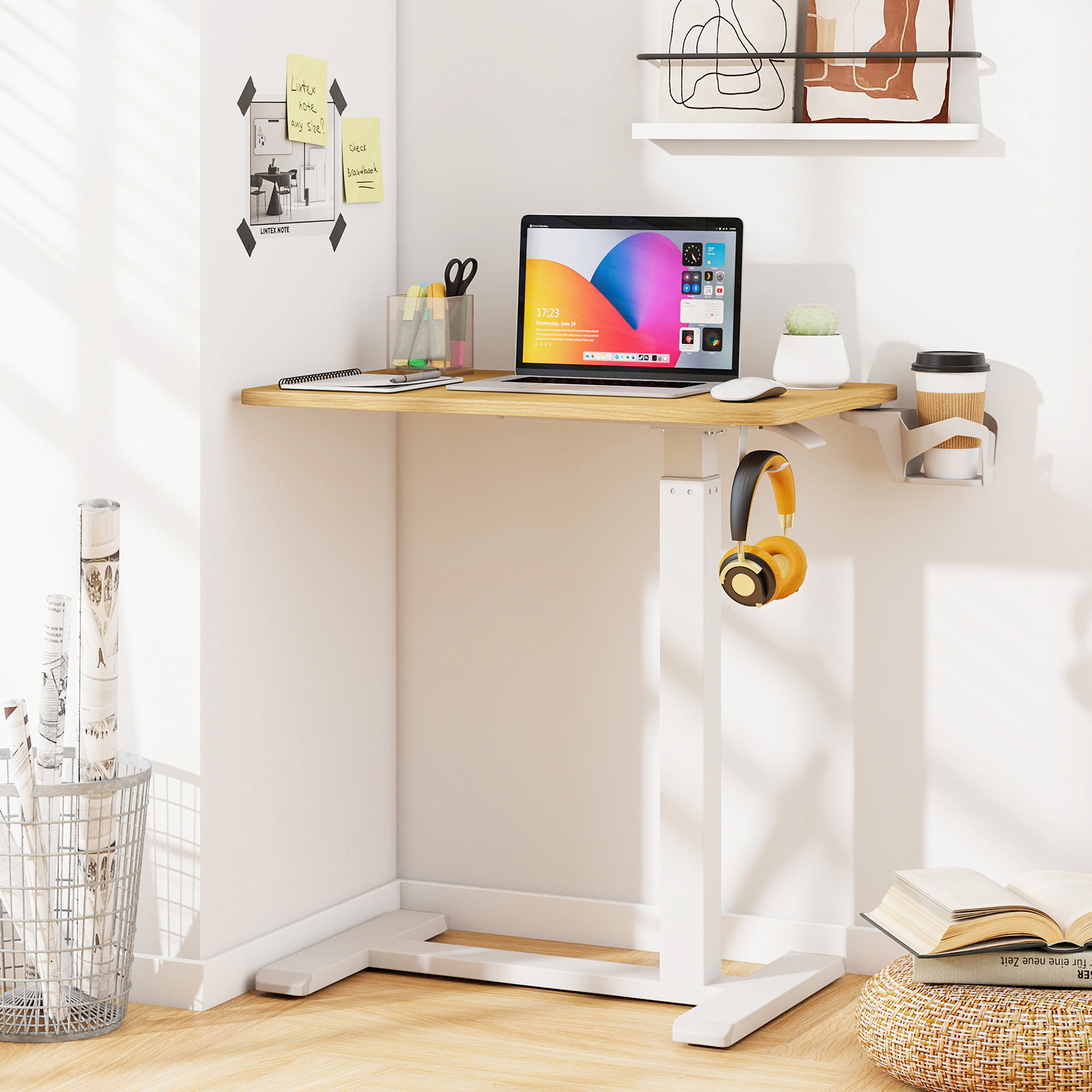 SlickBlue Adjustable Height Rolling Standing Desk with Laptop Table