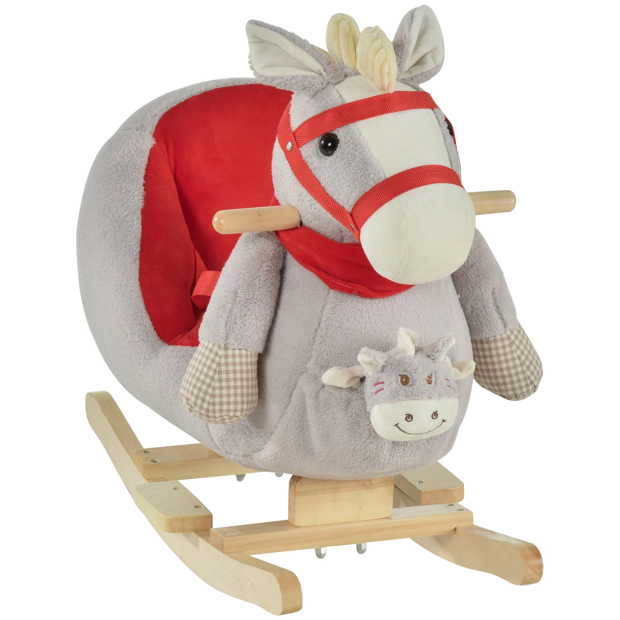 HONGGE Qaba Kids Ride-On Rocking Horse Toy, Rocker with Lullaby Song