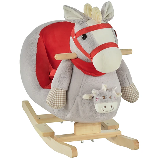 HONGGE Qaba Kids Ride-On Rocking Horse Toy, Rocker with Lullaby Song