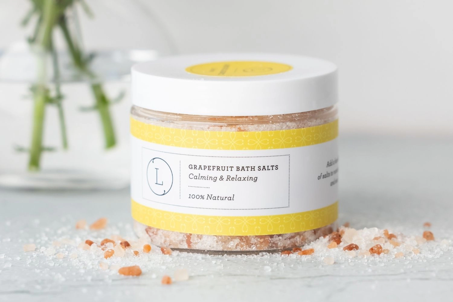 Lizush Grapefruit Natural Bath Salt Soak - Dead Sea, Epsom & Himalayan Salts