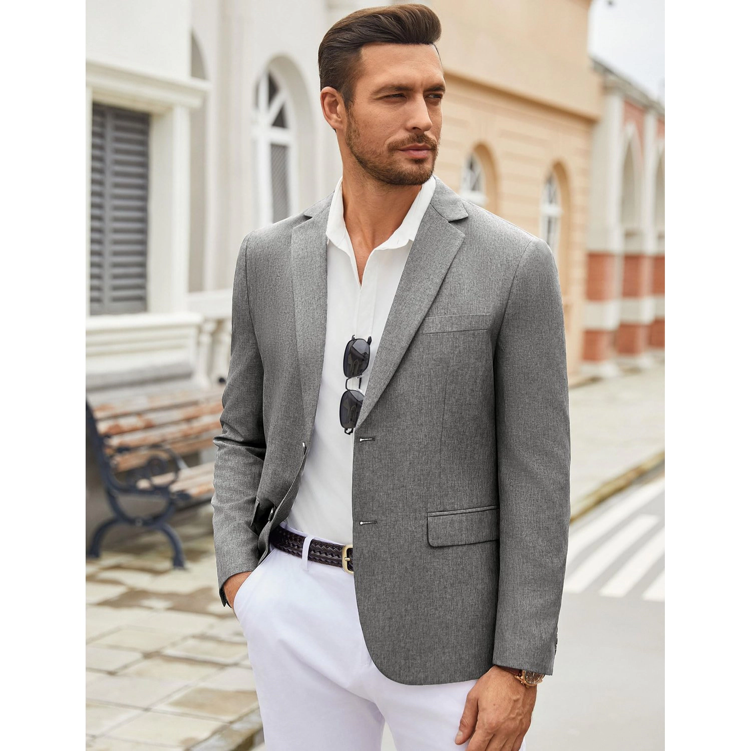 COOFANDY Mens Long Sleeve Dress Shirt Button Down Collar Chest Pocket Business Top