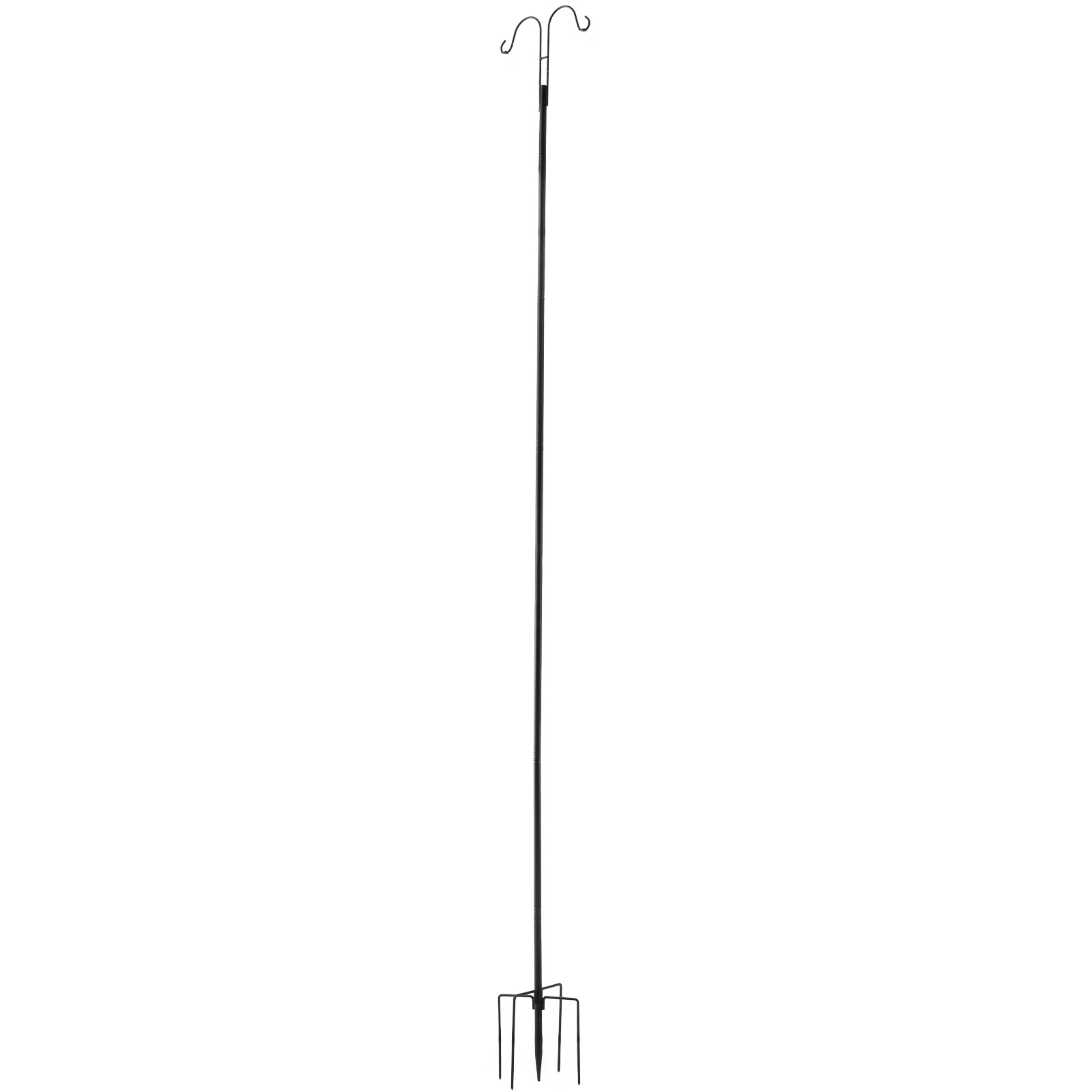 HONGGE Double Shepherds Hooks for Outdoor 8 Pack Heavy Duty Bird Feeder Pole 3/4 Inch Thick Garden Hooks for Hanging