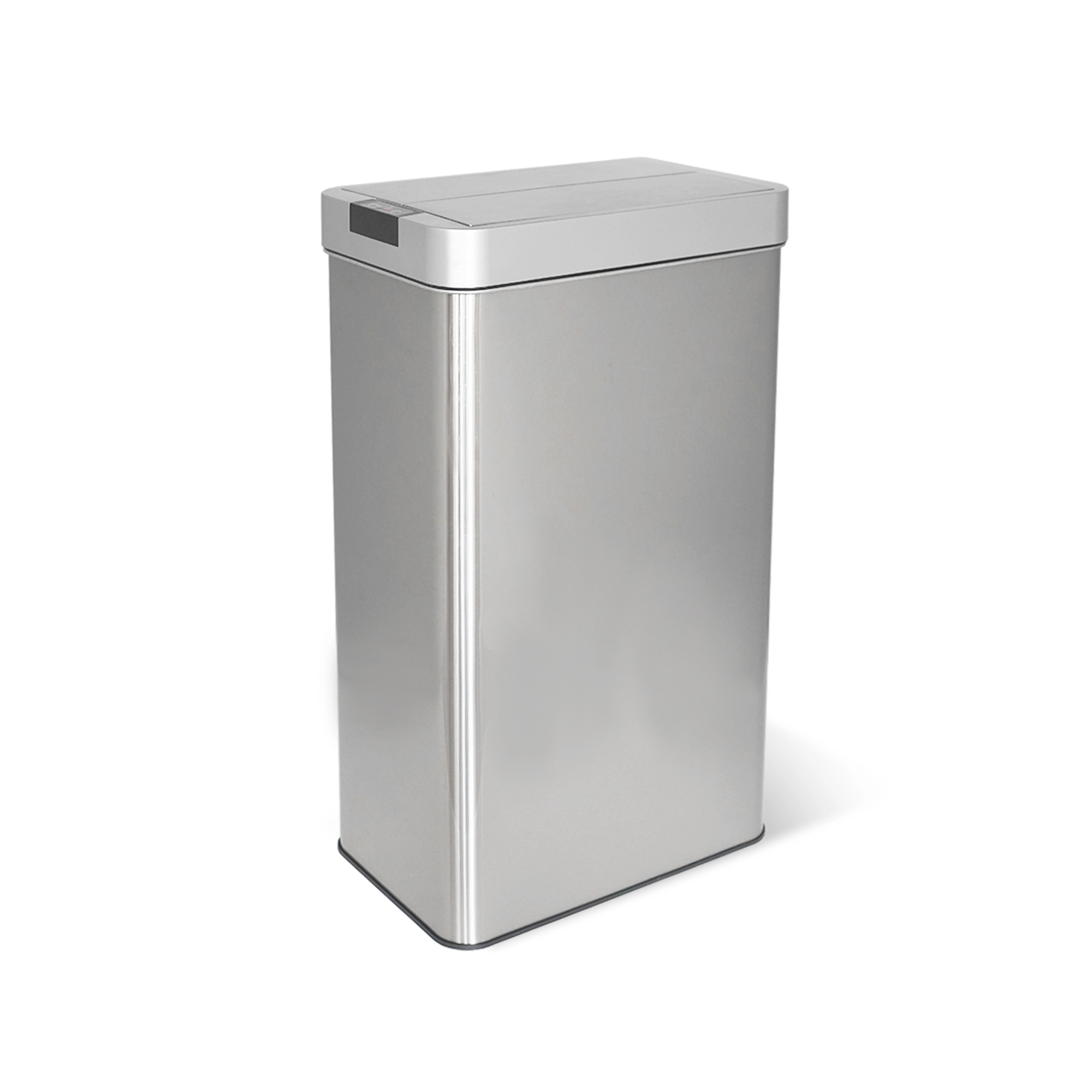 Innovaze 16 Gallon Silver Stainless Steel Slim Motion Sensor Trash Can with Butterfly Lid