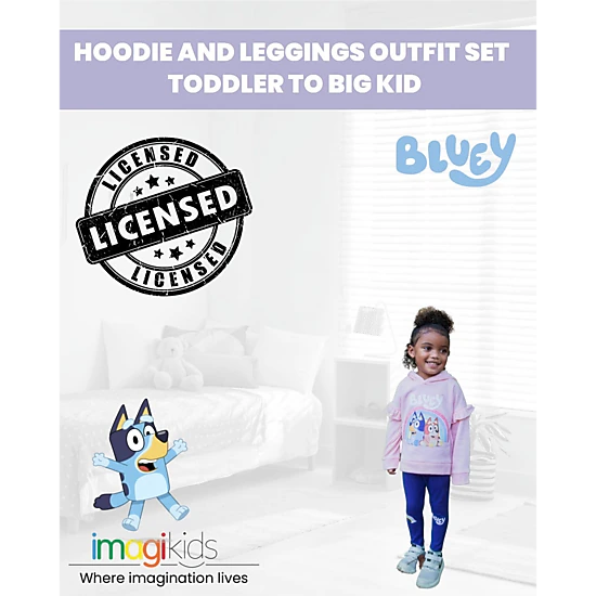 Bluey Girls' 2-Piece Hoodie and Leggings Set