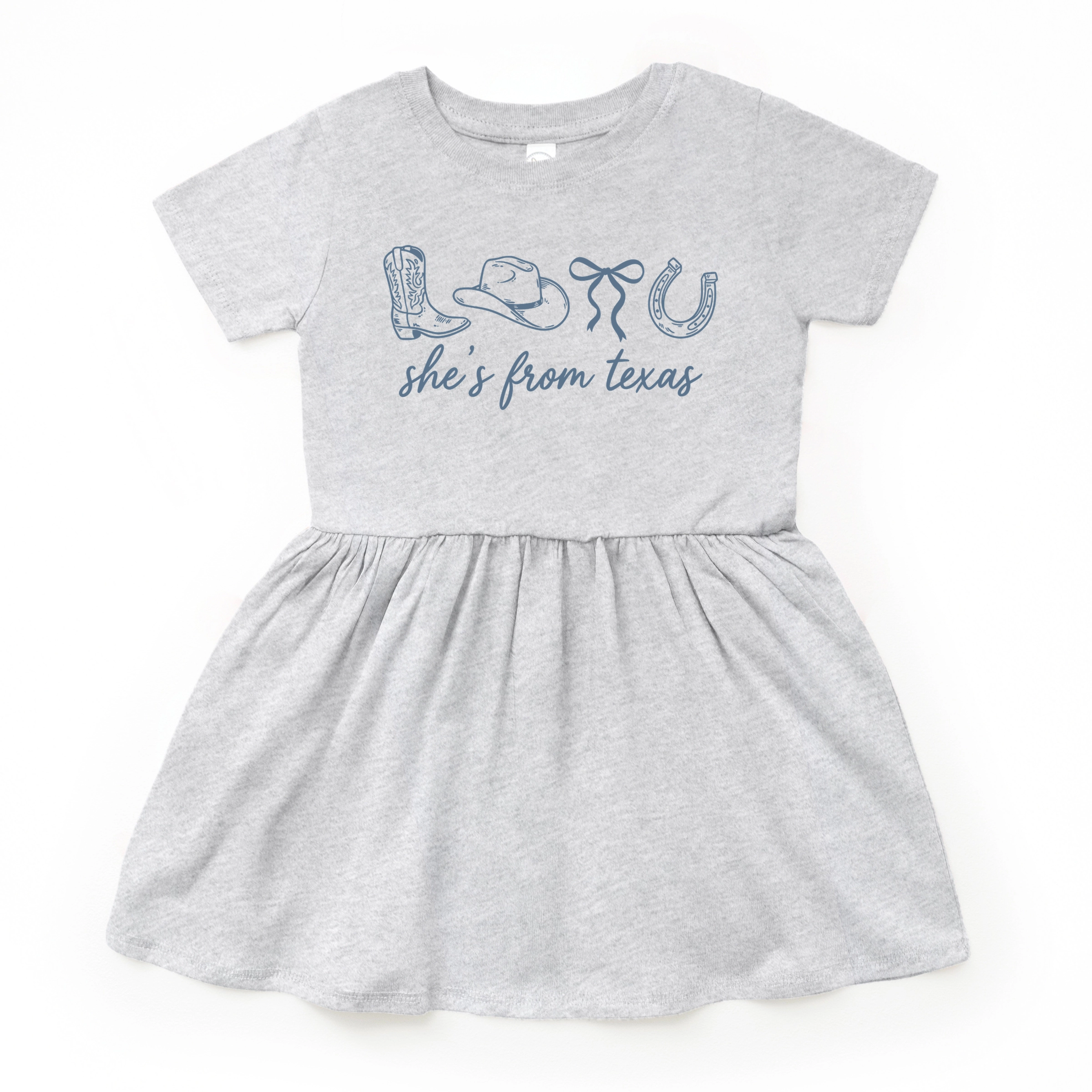 The Juniper Shop - Toddler Girl's Graphic Dress She's From Texas Icons