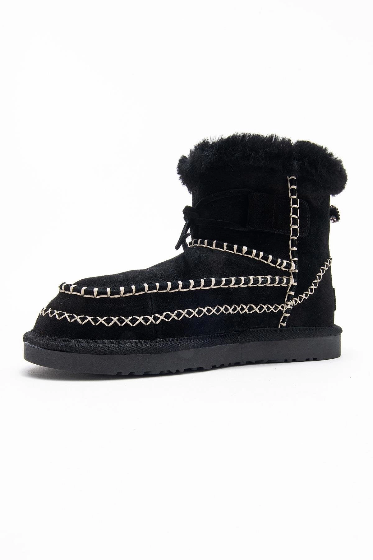 Forever & Always Womens Jorel Leather Fur Lined Ankle Boots