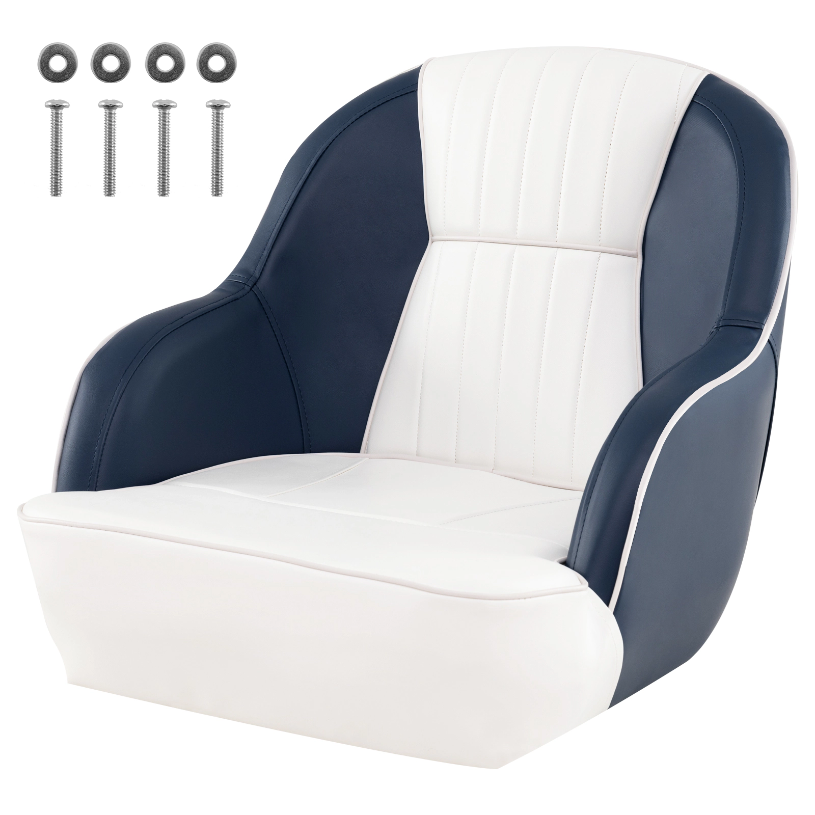 SUGIFT Captain Bucket Pontoon Boat Seat Chair 330-lb Capacity Blue+White Water Toy