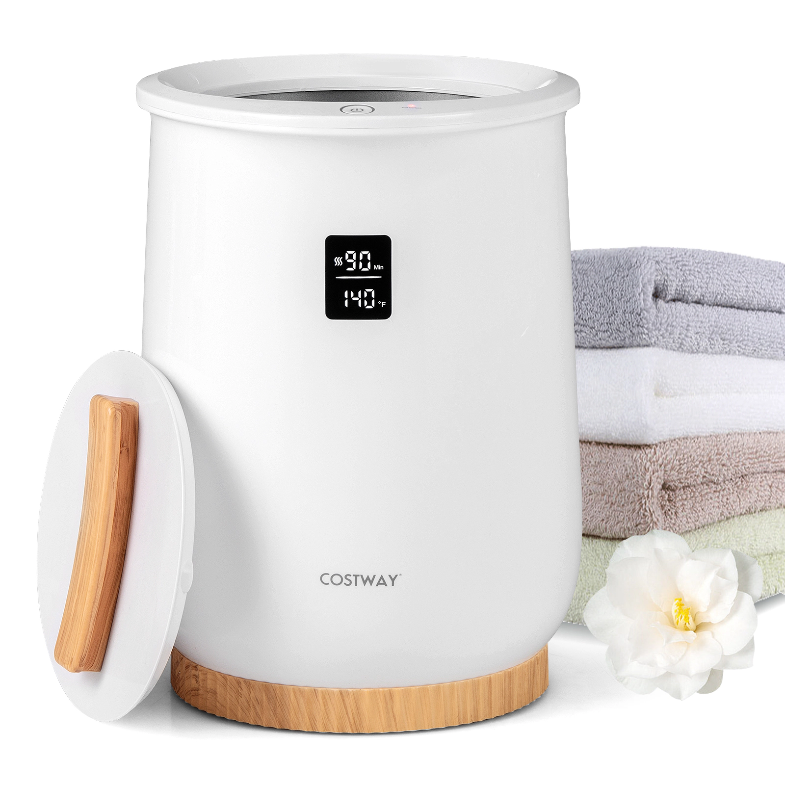 LJG 20L Large Heated Towel Warmer with LED Display and Button Control