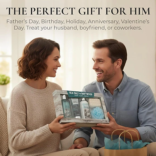 Freida and Joe Men Sea Salt & Driftwood Spa Gift Set