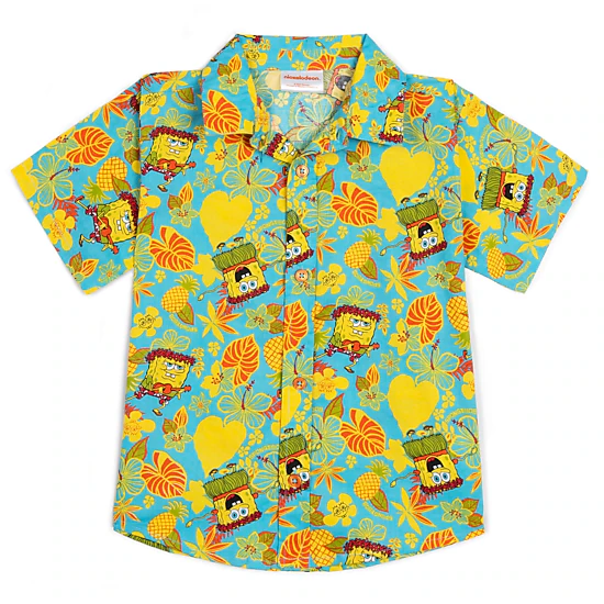 Nickelodeon SpongeBob SquarePants Boys' Hawaiian Button-Down Shirt