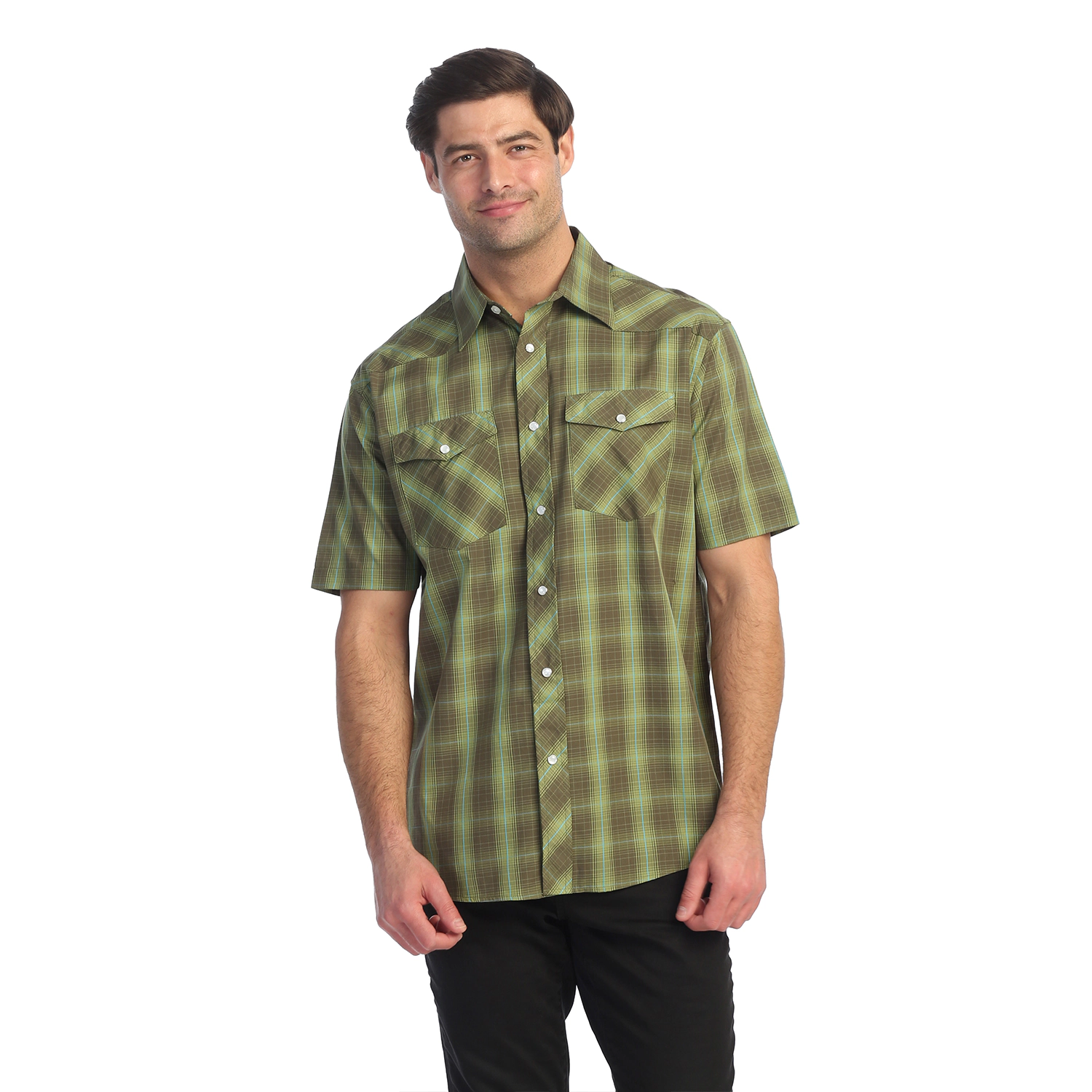 Gioberti Men's Western Cowboy Short Sleeve Shirt with Snap Buttons