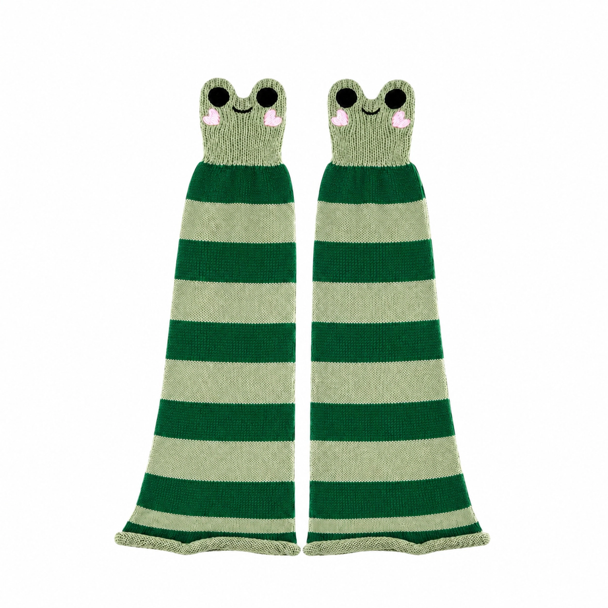 WZK Cute Frog Flare Knitted Winter Leg Warmers
